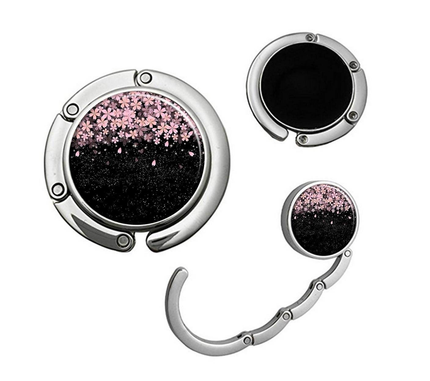 Cherry Flowers Bag Hanger Hook Handbag Table Hook Foldable For Table