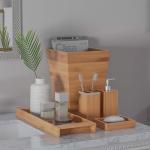 Sustainable Bamboo Bathroom Organizer Storage Unit Custom