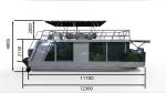 Luxury Aluminum Construction Floating Boat Hotel House Boat 11.5m Length