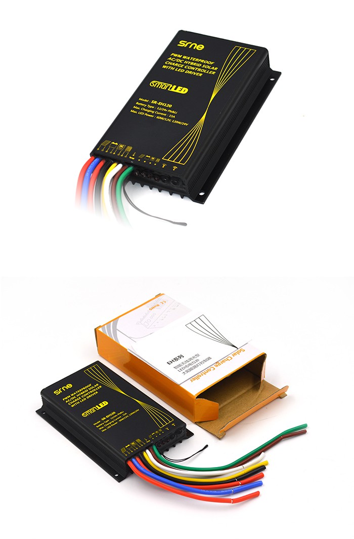 IP68 AC DC Hybrid Solar Charge Controller 15A 12V Wireless Dimming Type