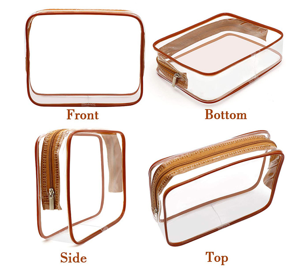 6pcs Zipper Closure Portable Waterproof Cosmetic Bags For Travel