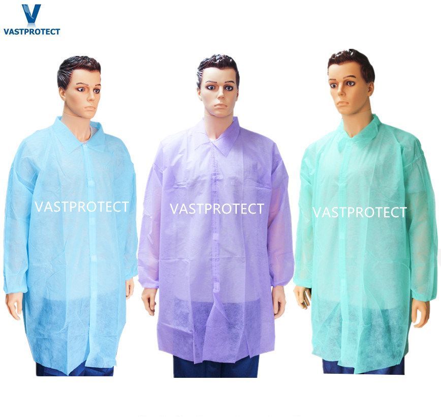 White Disposable Polypropylene Lab Coats Size M L XL 2XL