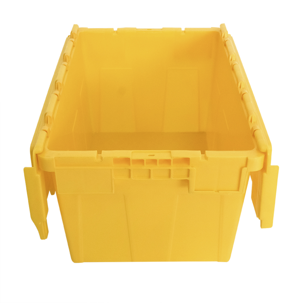 Transport Logistic Turnover Essential Stackable Solid Box Style Plastic Crate with Lid