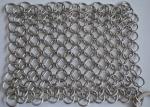 Food Grade Stainless Steel Chainmail Scrubber For Cast Iron Cookware , Round