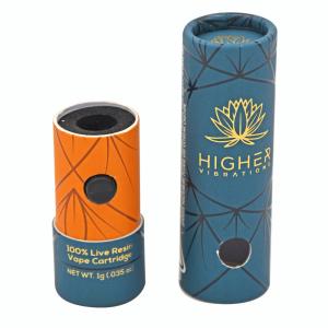China Custom Vape Cartridge Cardboard Tube Packaging With Child Lock wholesale