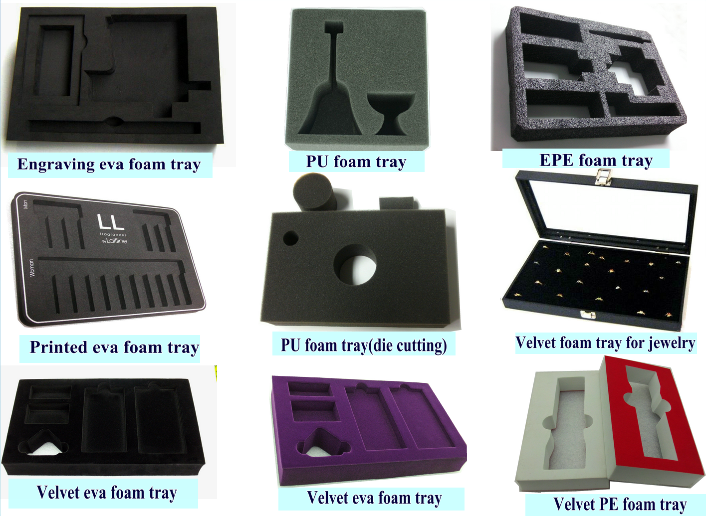 EVA Foam Box Inserts Packaging Protective For Glasses / Perfume Bottles