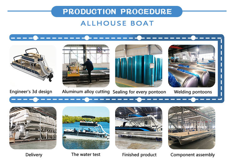 Aluminum Double Decker Luxury Pontoon Boats , 30FT 2 Story Party Pontoon Boat
