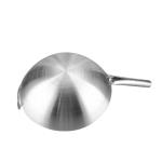 Sanding Single Handle Kitchen Wok Pan Chinese Stainless Steel 201