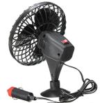 Black Plastic Mini Car Fan DC 12V Cooling Car Fan With Cigarette Lighter