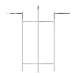 Adjustable Height 4 Arms Chrome Square Tube Metal Clothing Display Rack