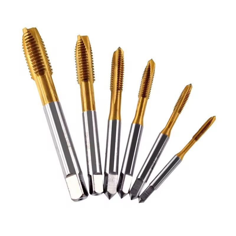 HSS Tip Tap Screw Tap Electric Drill Spiral Point 4 Straight Flutes Plug Thread Tapping Bearing Steel M2 M24 High Speed