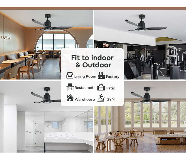 Smart Remote Control LED Ceiling Fan with Soft Wind and High Speed Mulit Colors/OEM