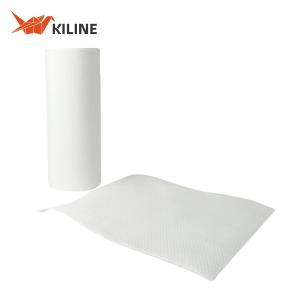 China Wood Pulp PP Infused White Disposable Kitchen Towel Rolls Cleaning Cloths OEM Logo wholesale