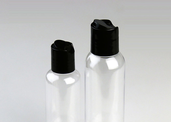 60ml / 100ml Clear PET Bottle , Cosmetic Plastic Bottles With Press Cap