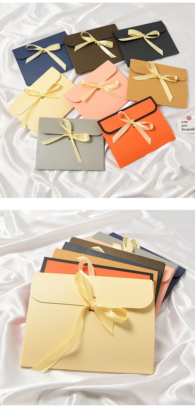 Custom Retail Product Packaging Boxes With Ribbon and gift bag