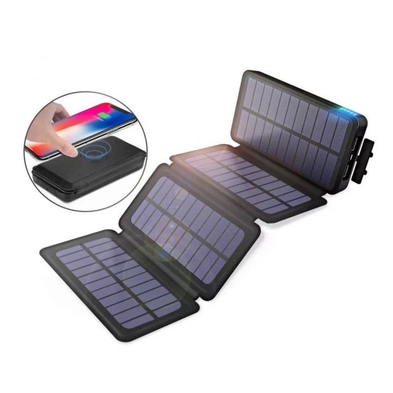 High Capacity 50000mah Solar Powerbank Foldable Solar Power Bank With LED Light