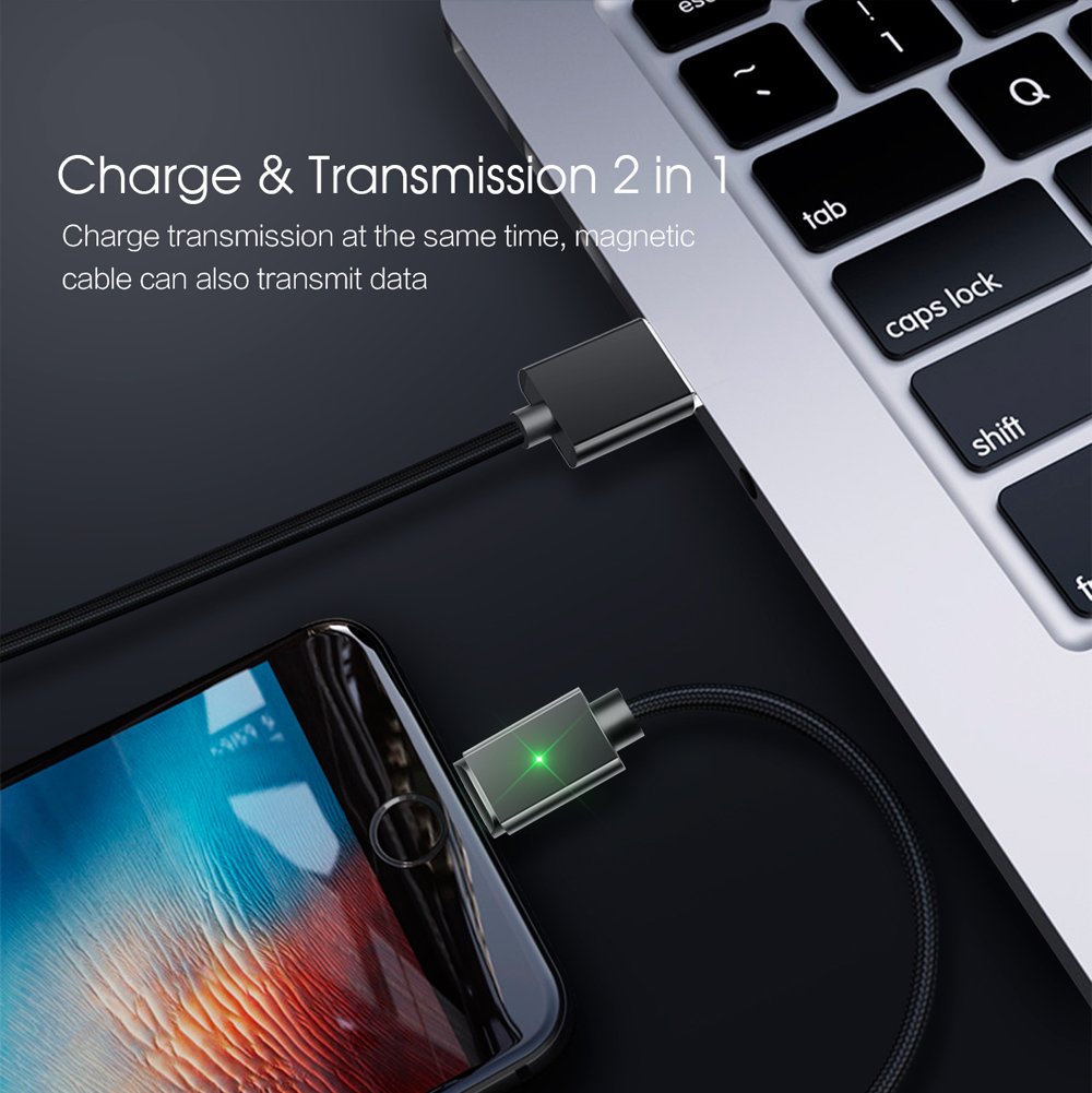 LED Data Transfer Magnetic Fast Charging Cable 1M 2M 3M 3 In 1 For All Micro Interface Devices
