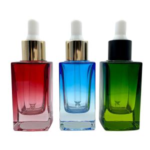 China Square Essential Oil Cosmetic Dropper Bottles 10ml 30ml TDS SGS wholesale