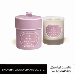 China Scented pink frosted jar soy wax candle with pink round gift box wholesale