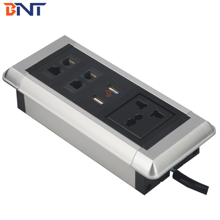Smart office table mount multi function desk power data socket with USB charger
