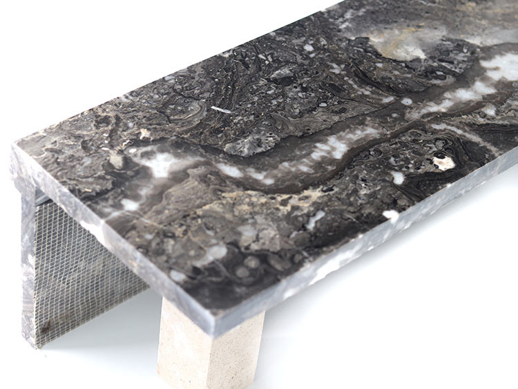 Marble Stair Ceramic Tiles , Glossy Anti Slip Stair Tiles Dark Grey Color