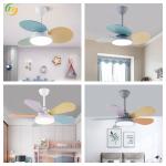 Modern Simple Nordic Eye Protection Colorful Leaf Children's Room Fan Light 30
