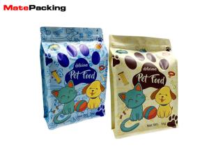 China Matte Colorful Printing Dry Food Packaging Bags , Flat Bottom Pet Dog Treat Bag With Zipper wholesale