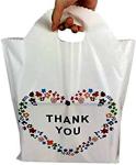Durable Custom Logo Reusable Shopping Bags , Thank You Floral Merchandise