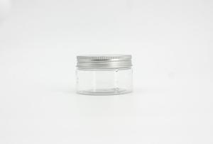 China Aluminum Lid 100ml Clear Cosmetic Jars For Hair Spray wholesale