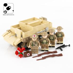 China Small tracked-car figures toy weapons accessories WW2 military tank army soldiers set building blocks wholesale