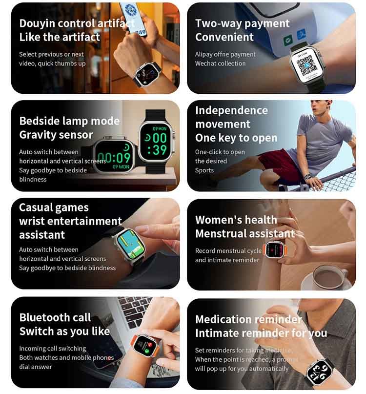 Glucose Monitor Diabetic Watch Z69 Ultra Dual Mode Supporting Siri Voice Assistant