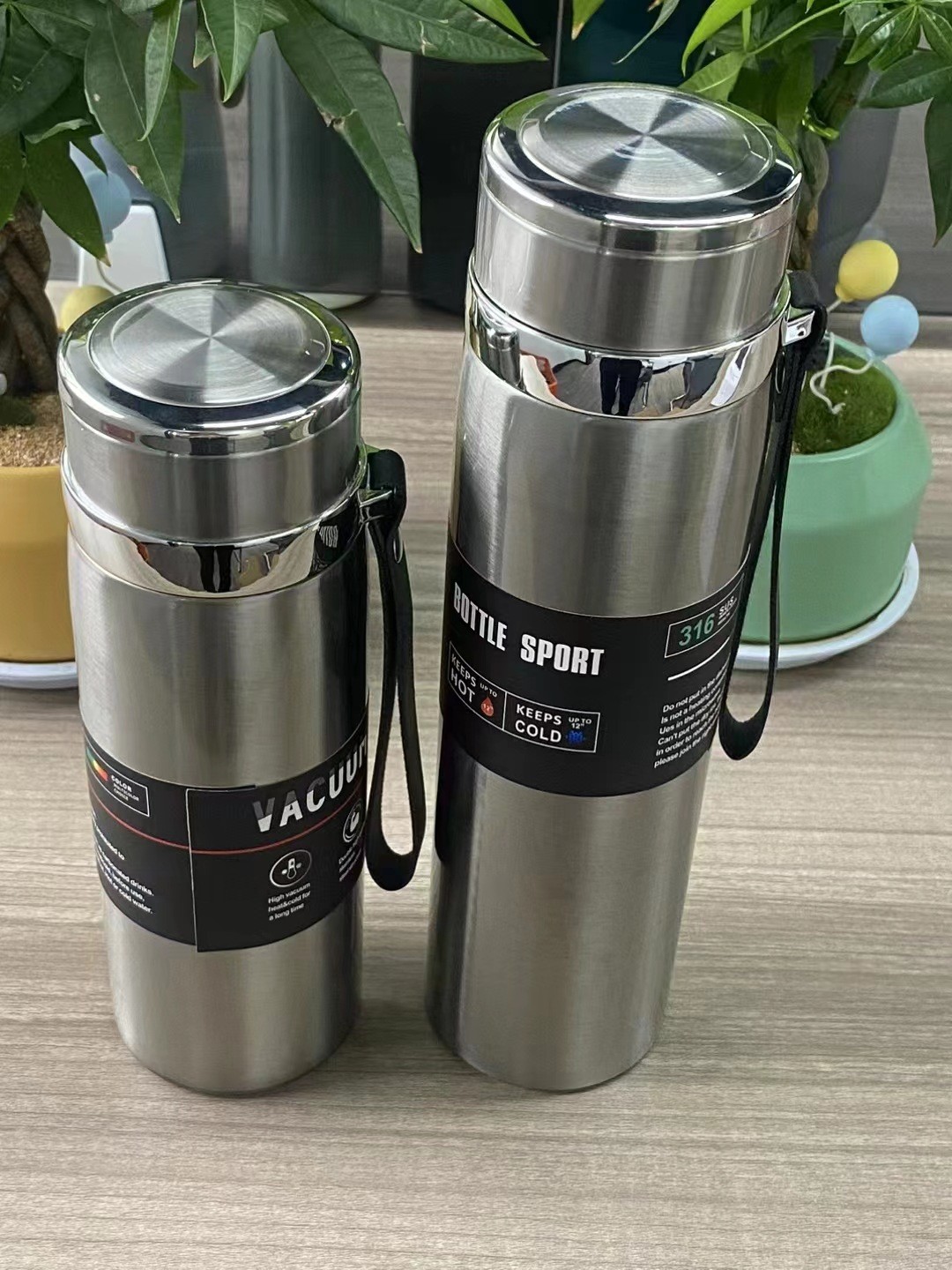 Cross-Border Exclusive Supply Of 316 Stainless Steel Thermos Mug Portable Sling Travel Kettle Large Capacity Outdoor Sports Water Bottle Batch