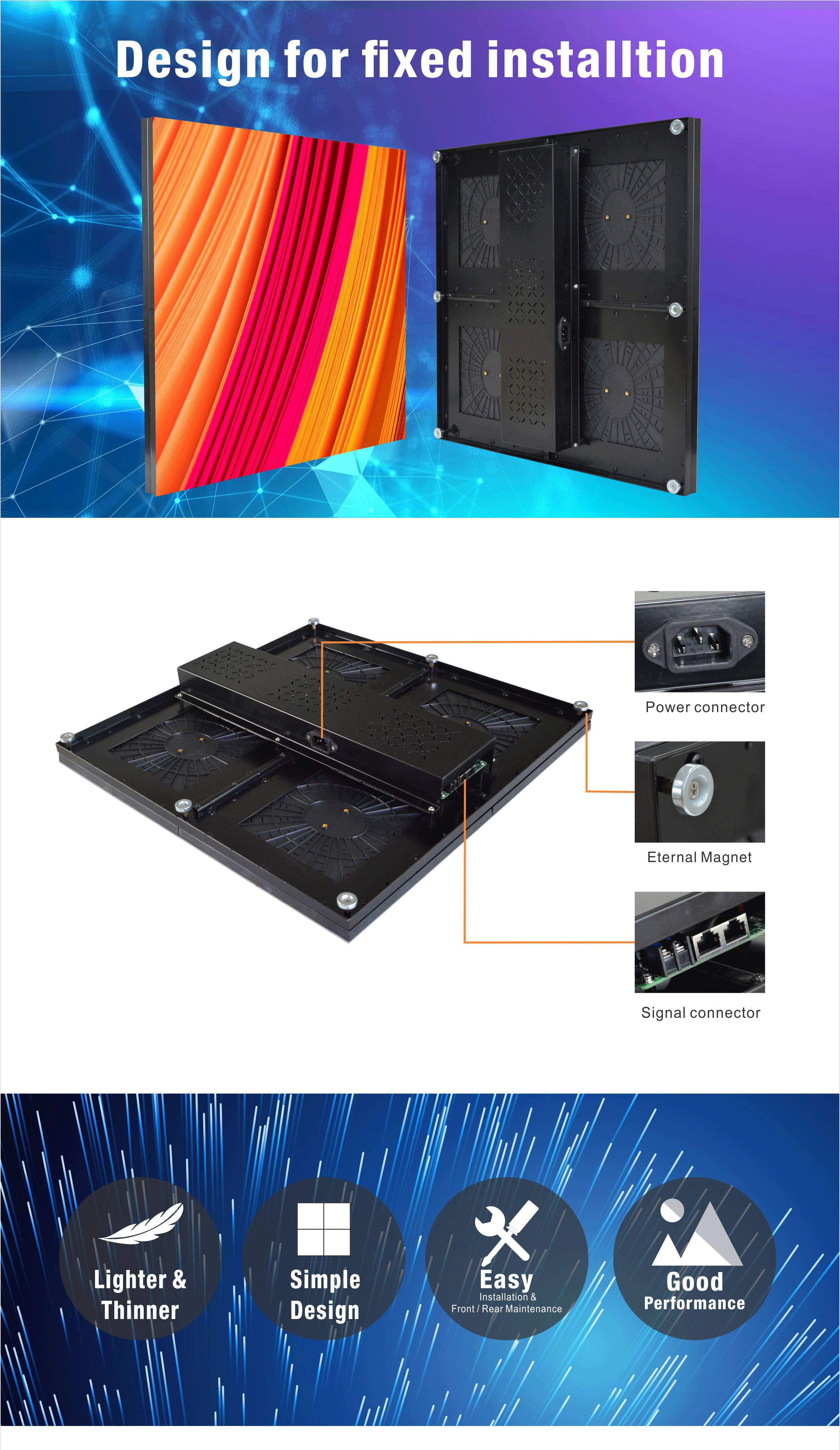 65536dots 1000nits P3.91mm Stage Background LED Display