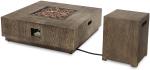 40'' Square Brazier With Tank Rack Outdoor Natural Gas Firepit Concrete