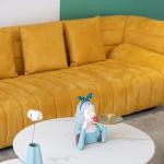 Living Room Luxury Modern Furnitures Gray Sofa Macon Sectional Leather Sofa