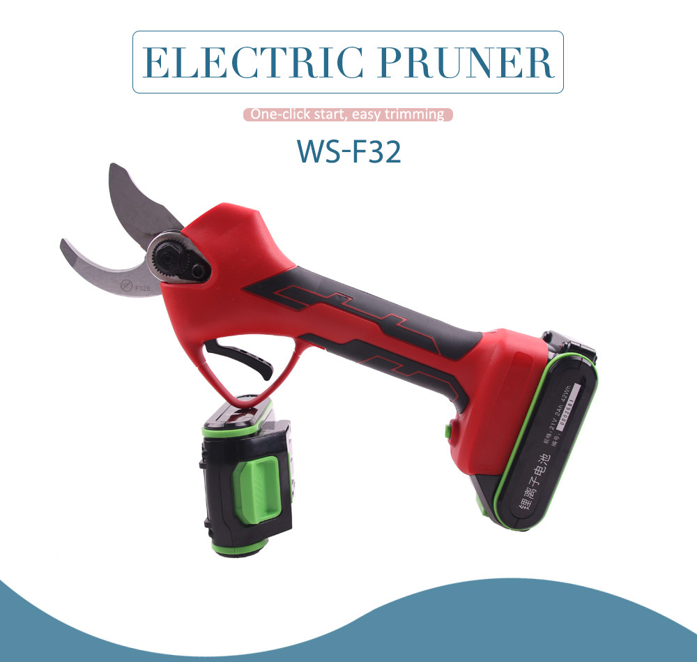 Swansoft 21V Wireless 3.2CM Electric Pruning Scissors Rechargeable Scissors Pruning Scissors Branch Cutt