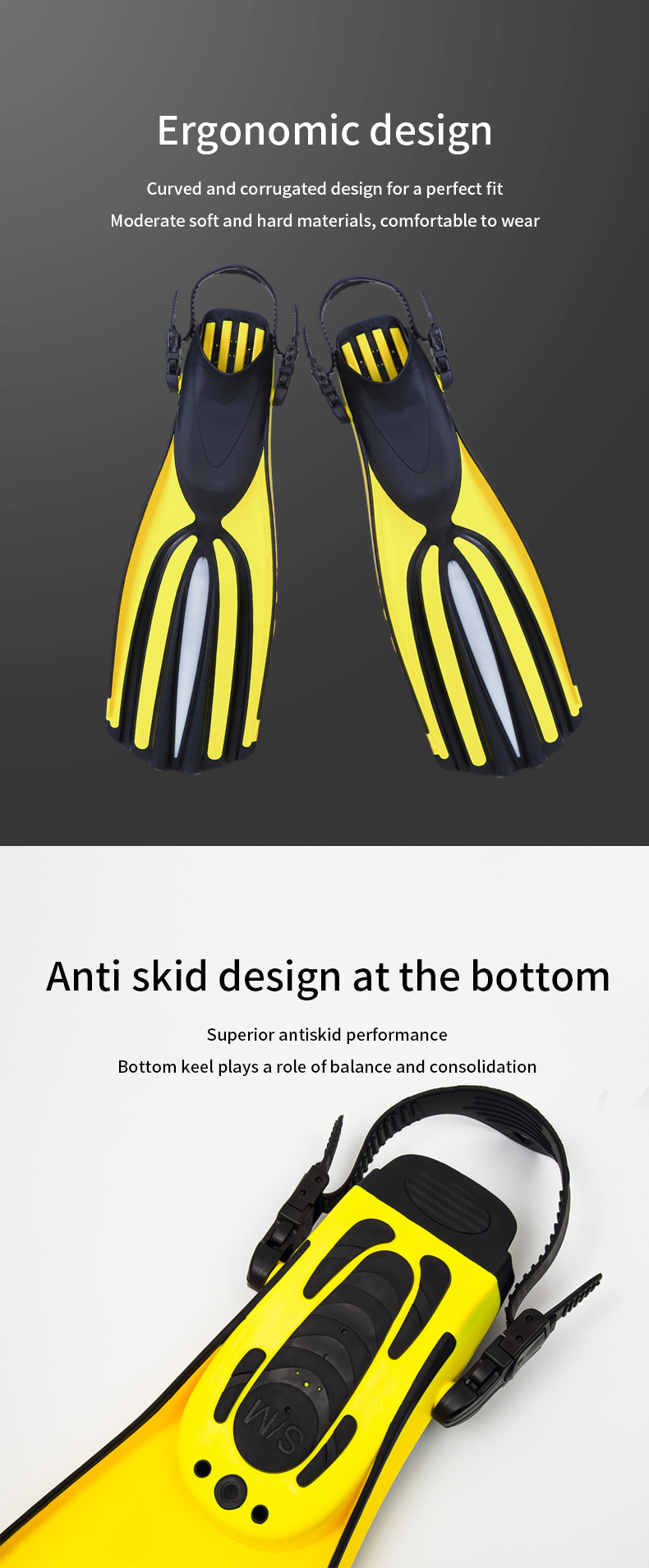 Commercial Long Black Jet Scuba Diving Fins Freediving Spearfishing Customized