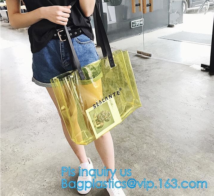 Personalized Monogrammed Beach Clear PVC Bag, Korean style clear beach bag, vinyl waterproof beach bag, beach tote, tote