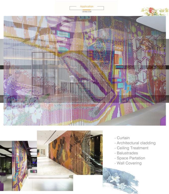 Lobby Partition Design Aluminum Chain Curtain With Colors Surface Treatment 6