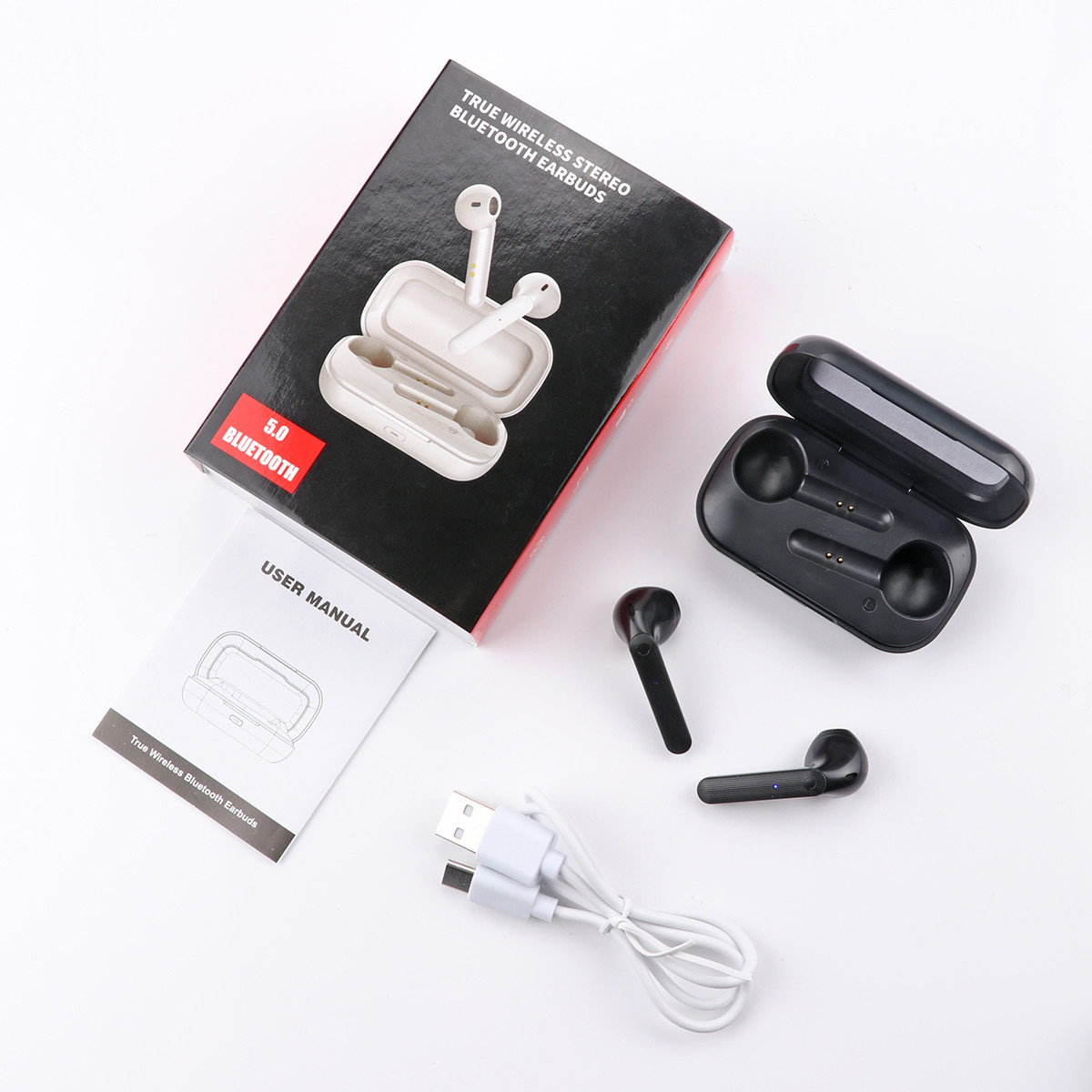 T5 TWS Mono Bluetooth Headphone Mic Binaural In Ear Touch Control 4.3g Stereo Earbuds