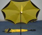 Lightweight Yellow Vented Golf Umbrella Fibreglass Frame Plastic Cap / Tips