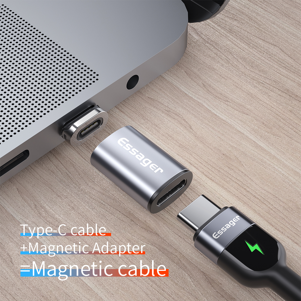 Essager 2022 Mini Magnetic Type C Female to Micro USB Type C Quick Charge Data Transmission Adaptor OTG Adapter