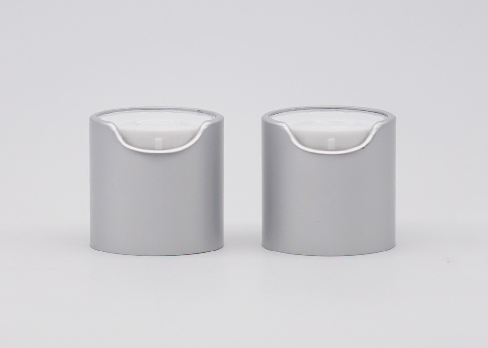 UV Coating Aluminum 24/420 Disc Top Closures With Embossed Logo