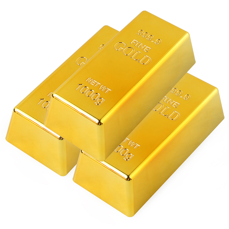 Fine Paper Weight Game Fancy Party Table Decor Plastic Gold Bullion Bar For Kids Toy Gift