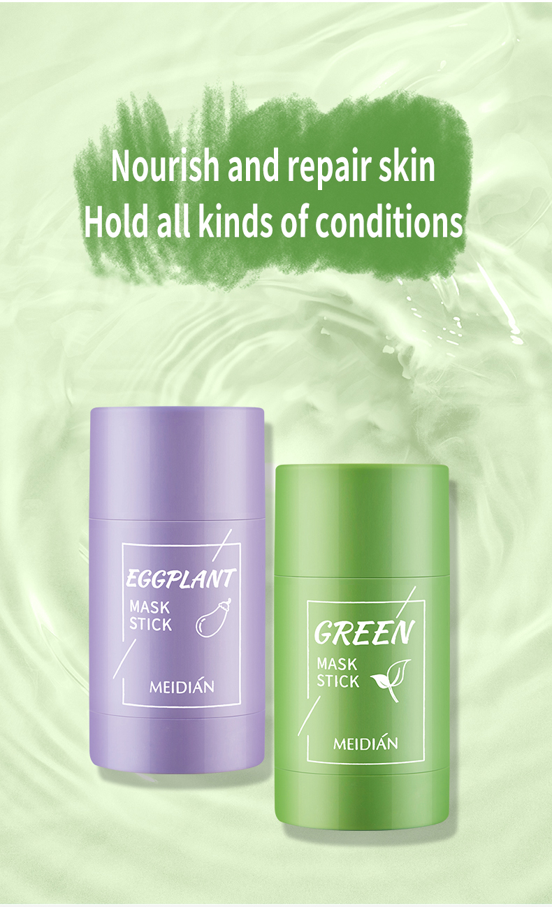 High Quality Green Tea Deep Cleanse Maskl Cleansing Facial Mask Stick Oil Control Acne Relief 40g Home Use