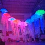 Colourful Inflatable Jellyfish Balloon Hanging LED Light With Christmas