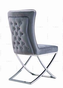 China YUNZONN Luxury Fabric Design Stainless Steel Legs Dining Chair wholesale