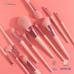 Pink 12Pcs Cosmetic Makeup Brush Set Eyeshadow Blending Blush