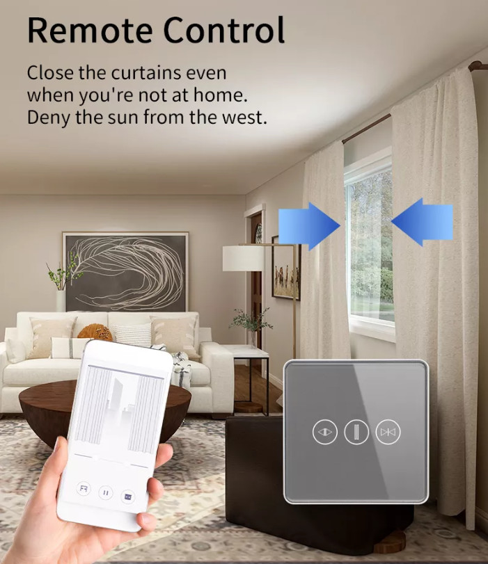 Zigbee/Wifi Smart Curtain Switch Tuya App Remote Shutter Home Interior Voice Control