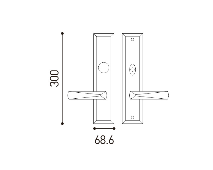 Easy Installation Brass Single Cylinder Front Door Handleset